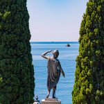 Statue by the sea in the park of Castello di Miramare, Trieste