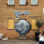 mural of a giant old-school safe advertising a locksmith in London